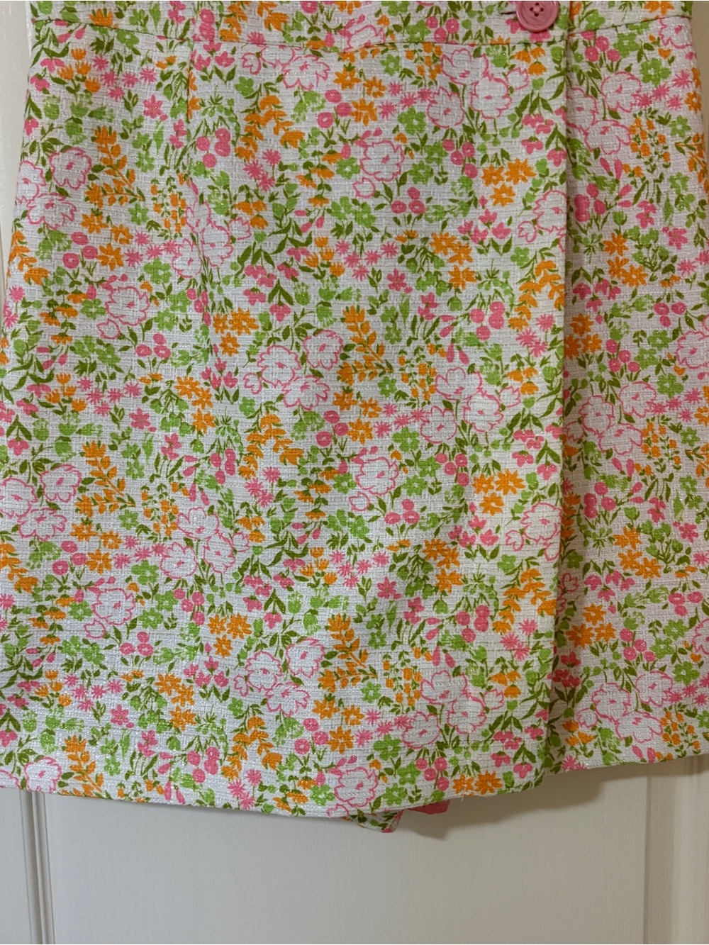 Floral A-Line Sleeveless Romper - Pink & Green - Picture 3 of 14